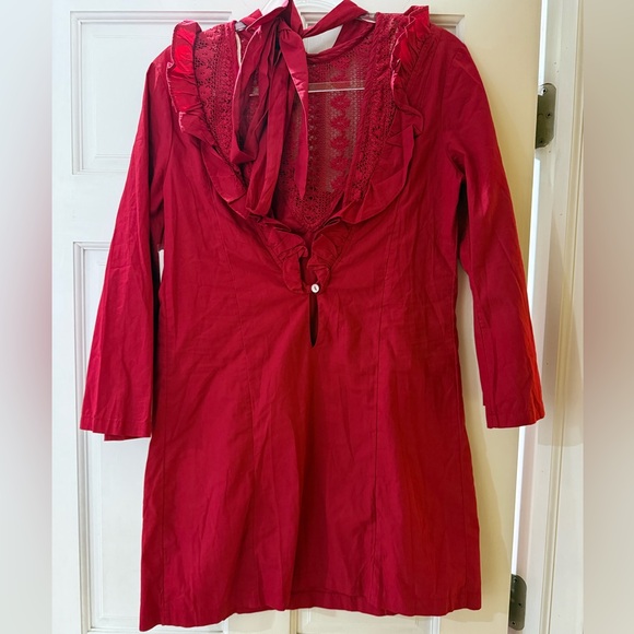Free People Red Babydoll Dress - Picture 5 of 7